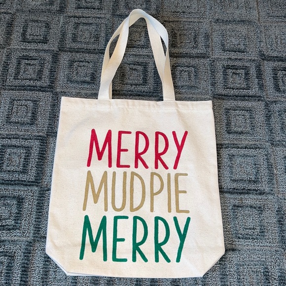 ♦️3/$15♦️NWOT Merry Mud Pie Cavas Tote Bag - Picture 1 of 4